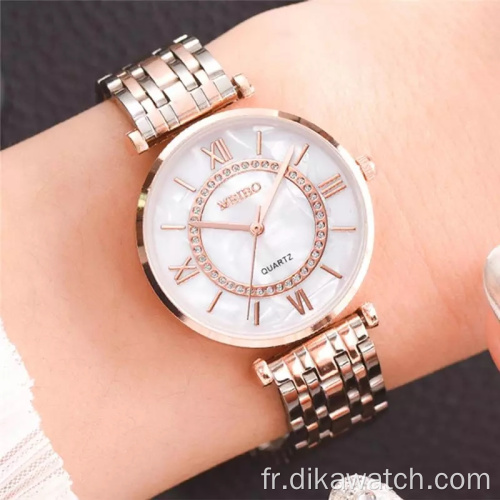 2020 mode femmes montres GS460 luxe diamant dames montres en acier inoxydable argent maille bracelet femme montre à Quartz